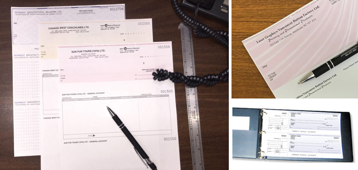 Custom printed business cheques