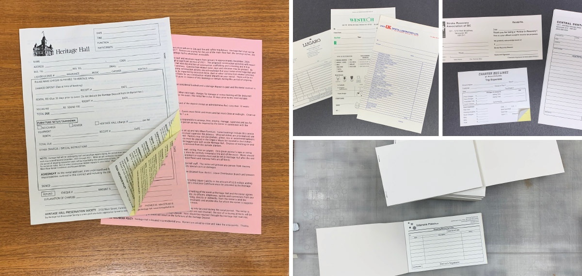 Custom printed business forms